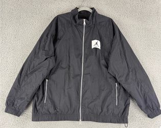 New Jordan Flight Jacket Men's LG Black Windbreaker Full Zip Mesh Lined DQ7336-010