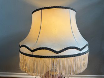 Vintage Victorian Style Fringe Cream Scalloped Bell Lamp Shade