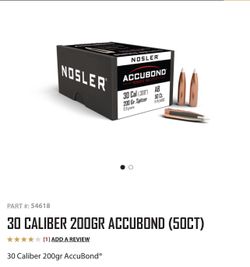 30 Cal 200 Grain Nosler Accubonds