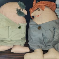 Vintage 1977 20" Uncle Sherman And Sophie Flasher Adult Dolls  Very Unique