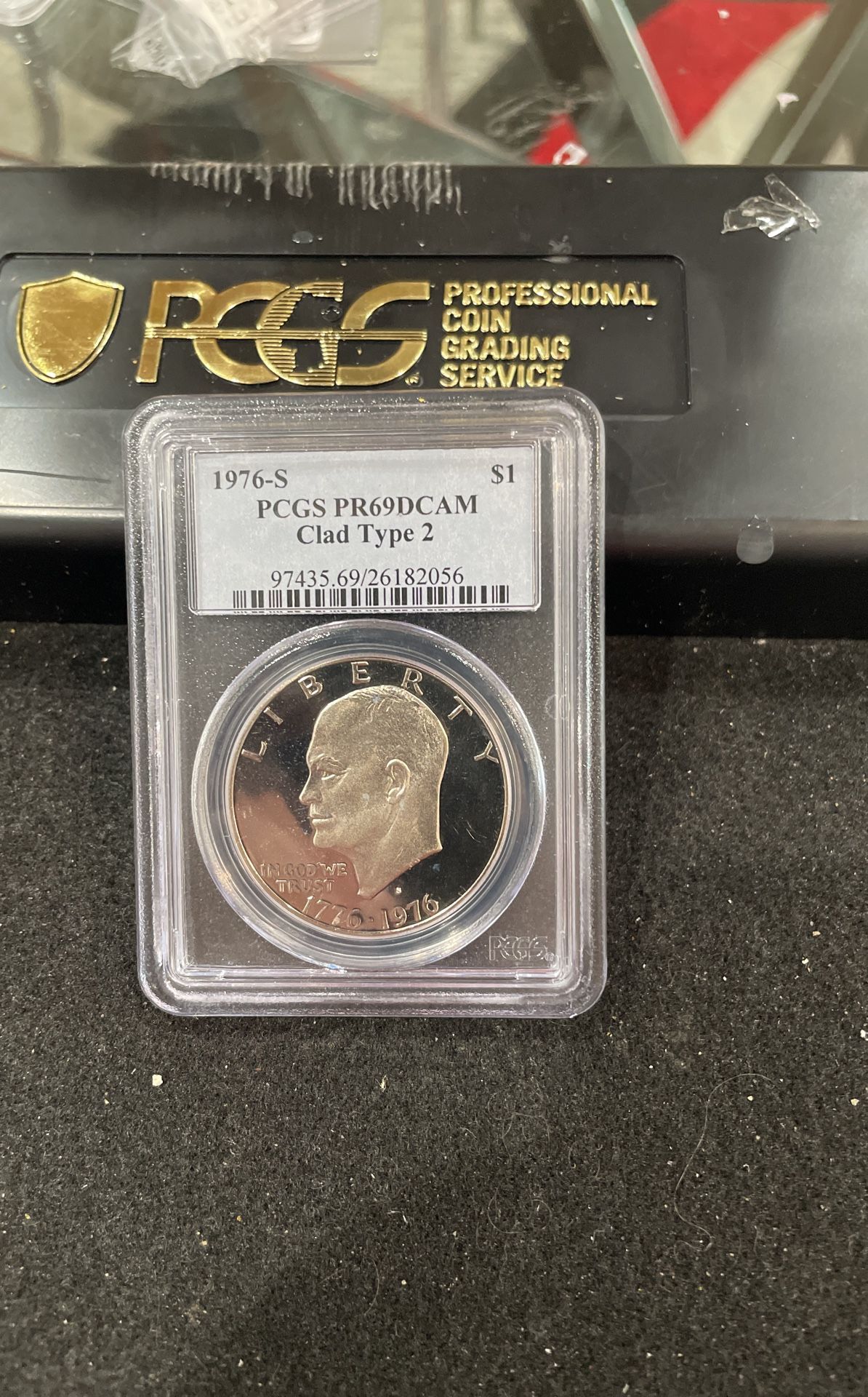 1976 S Gem Proof Type 2 Eisenhower Dollar Graded At PR69 With A Deep Cameo D-19