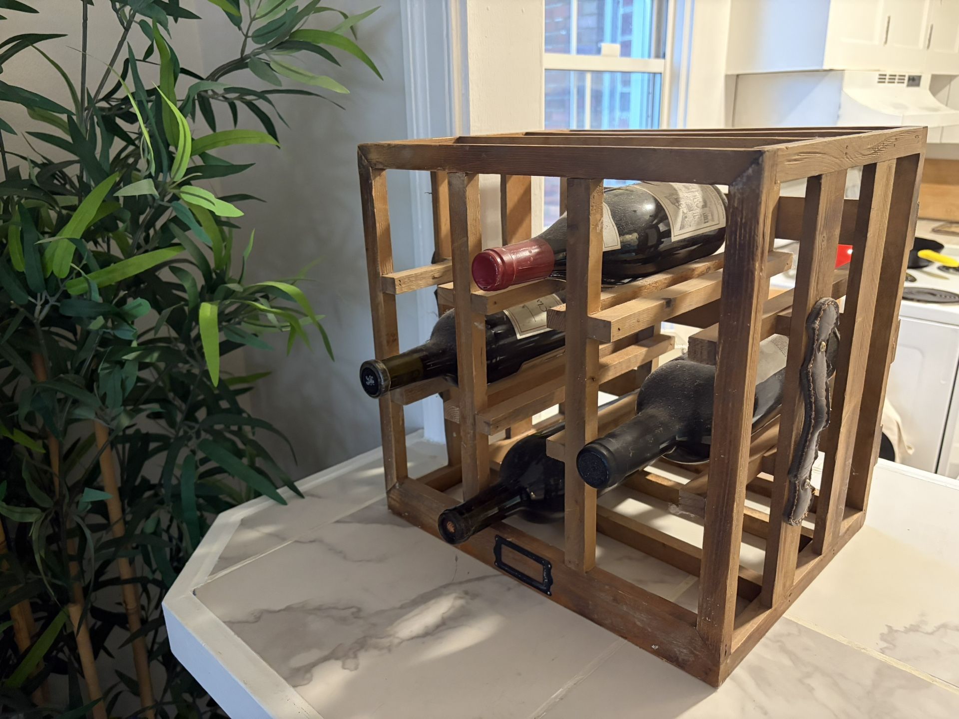 Rough Hewn Wood Wine Rack