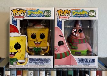 Funko Pop! Holiday Christmas Spongebob #453 and Patrick #454!