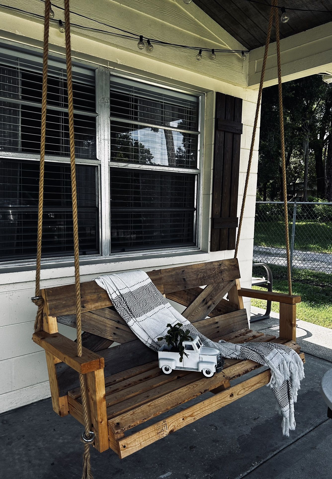 Rustic Farmstyle Porch Swing