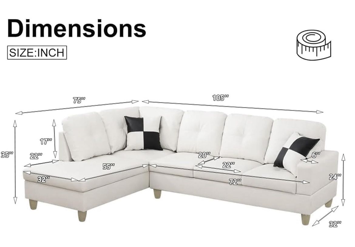 white leather sessional