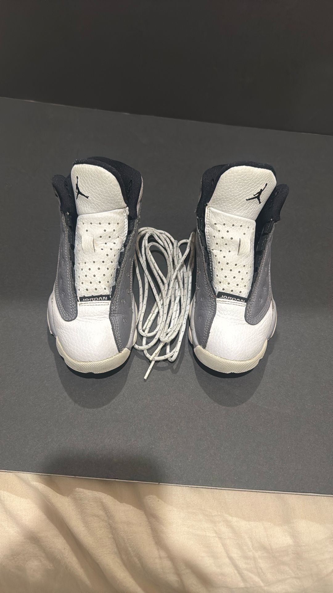 Jordan 13 Retro Size 12c (kids). Good Shape. White/grey.