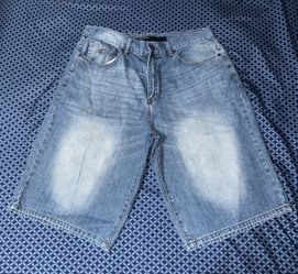 Vintage Rocawear Baggy Shorts Men’s 34 Light Wash Denim Y2K Jorts Streetwear
