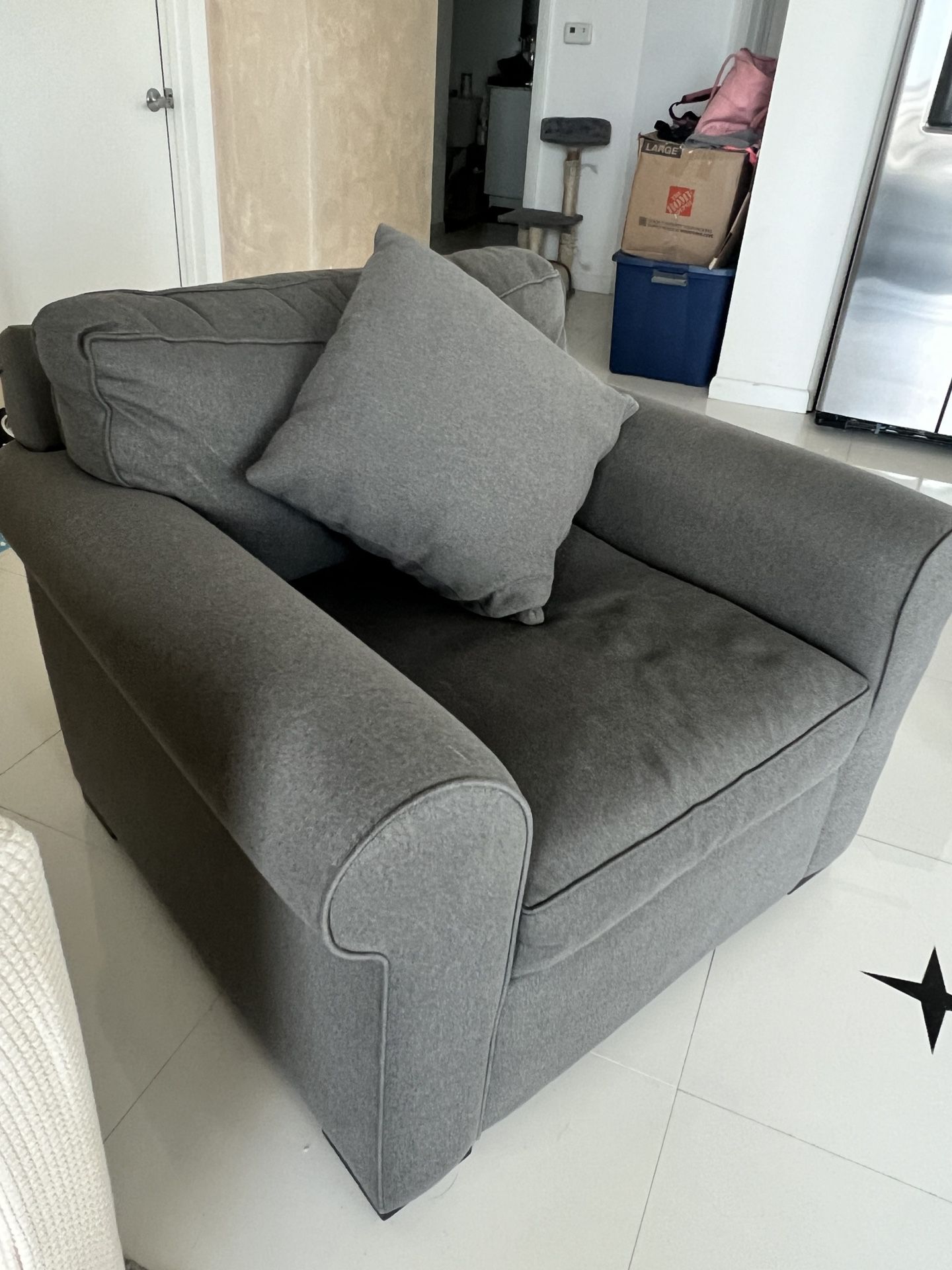 Gray Oversized Comfy Chair