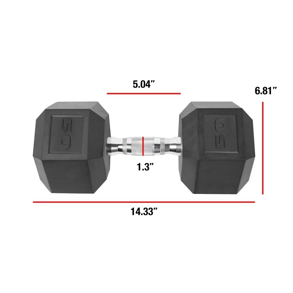 (2 pack) CAP Barbell, 50lb Coated Hex Dumbbell