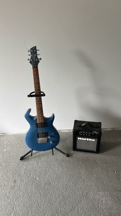 Electric guitar,  Stand & Amplifier