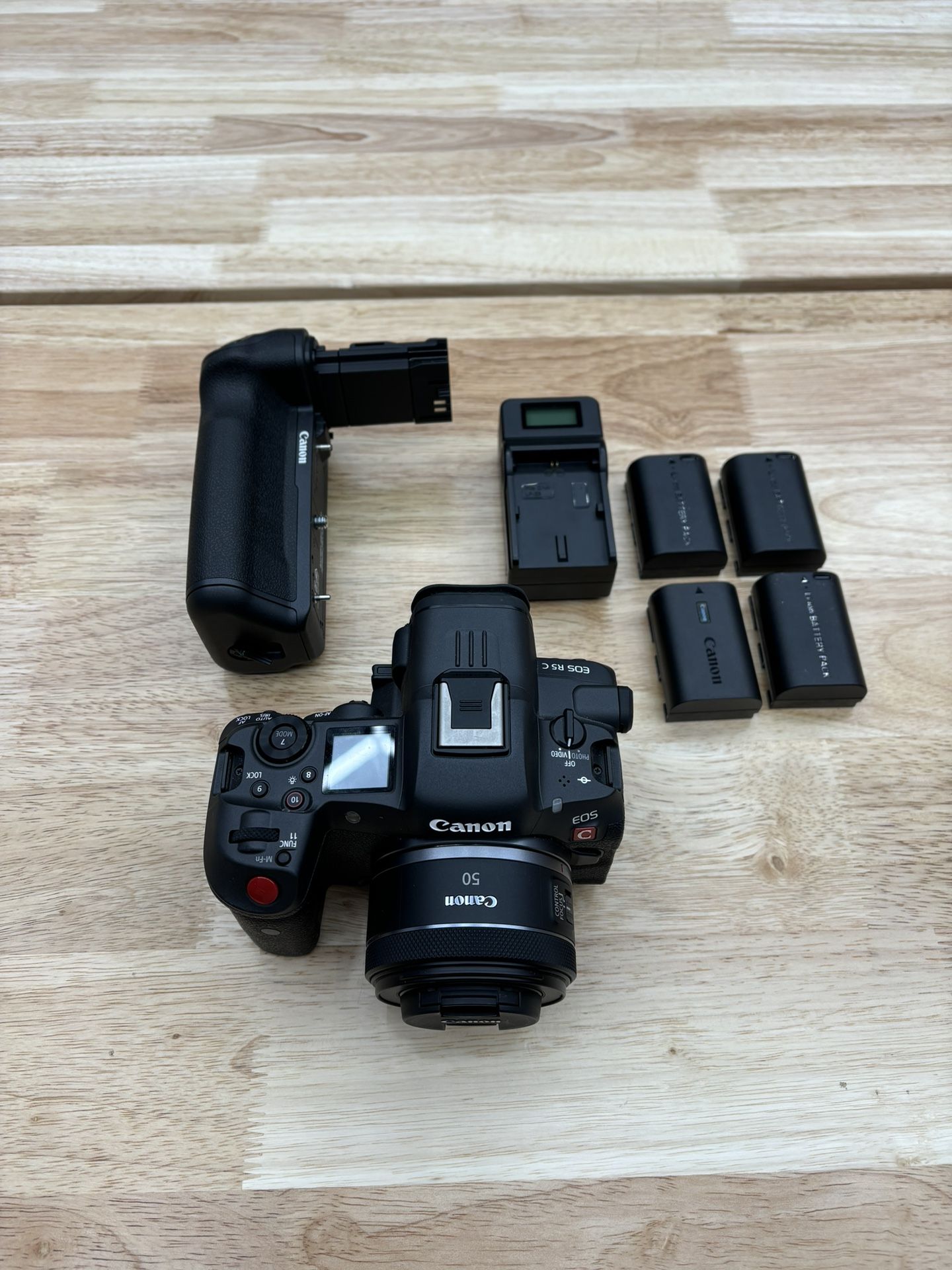 Canon R5C Kit /w 4 Batteries, Lens, Cards, & More