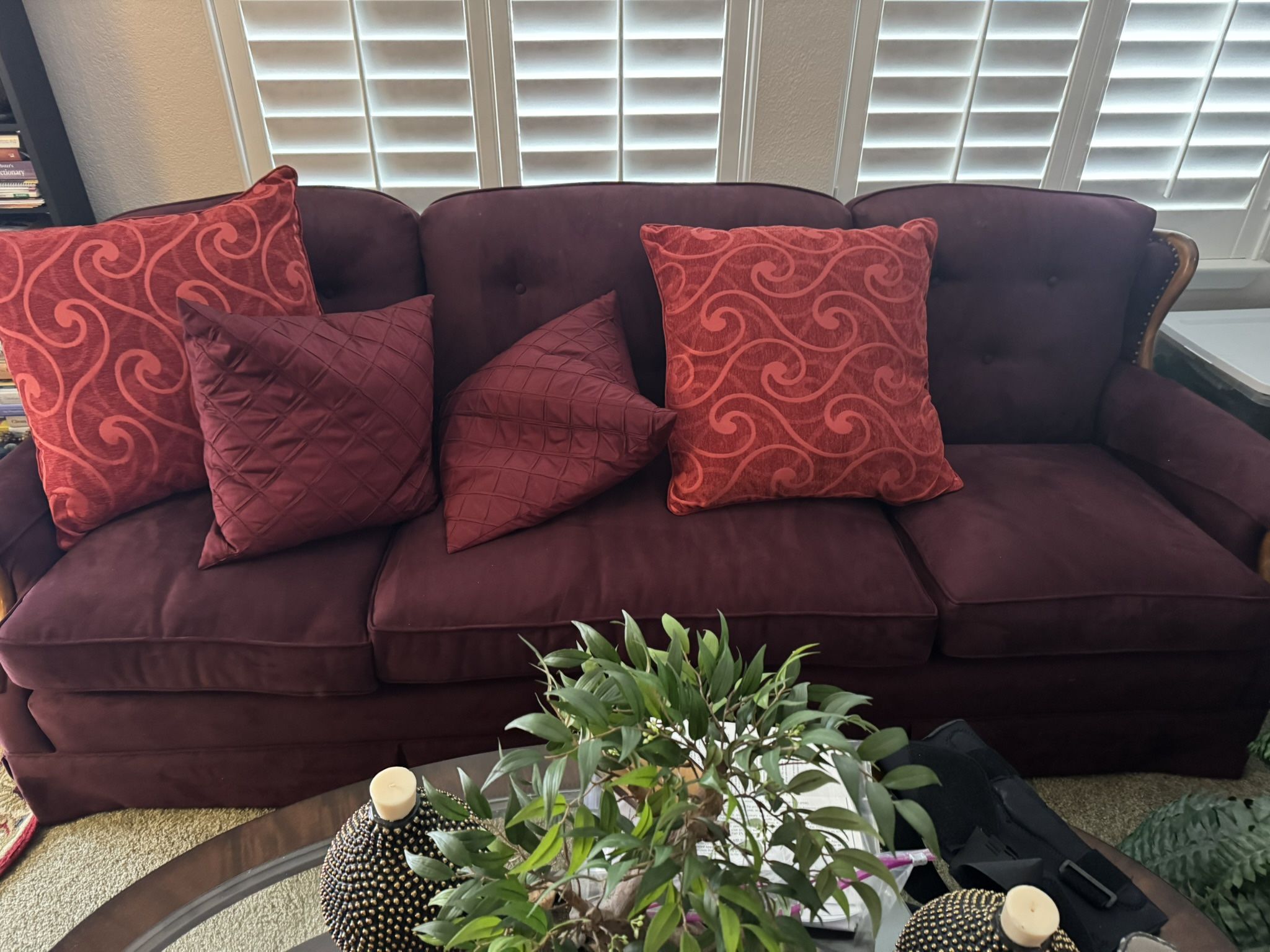 Nice Red Sofa And Love Seat