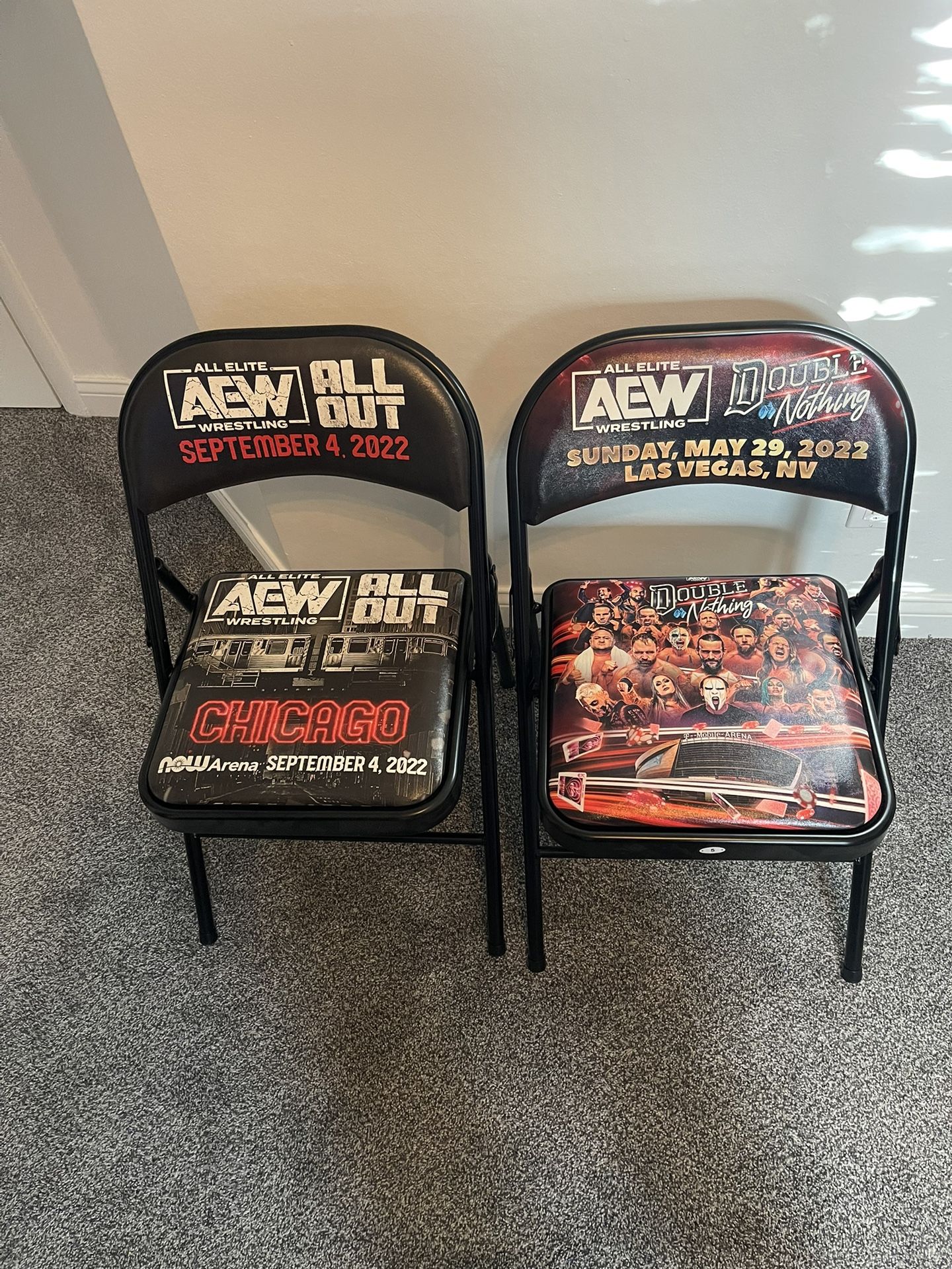 AEW WWE Wrestling Chairs Double or Nothing All Out