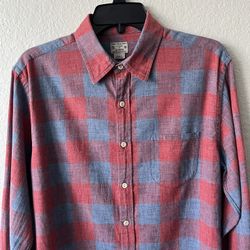 J.crew Mens Shirt Button Up Multicolor Checkered Plaid Long Sleeve Pockets M