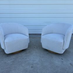2 PACK HENREDON MURPHY SWIVEL BOUCLE CHAIRS