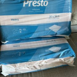 2 Packages Presto Heavy Underpads XL 