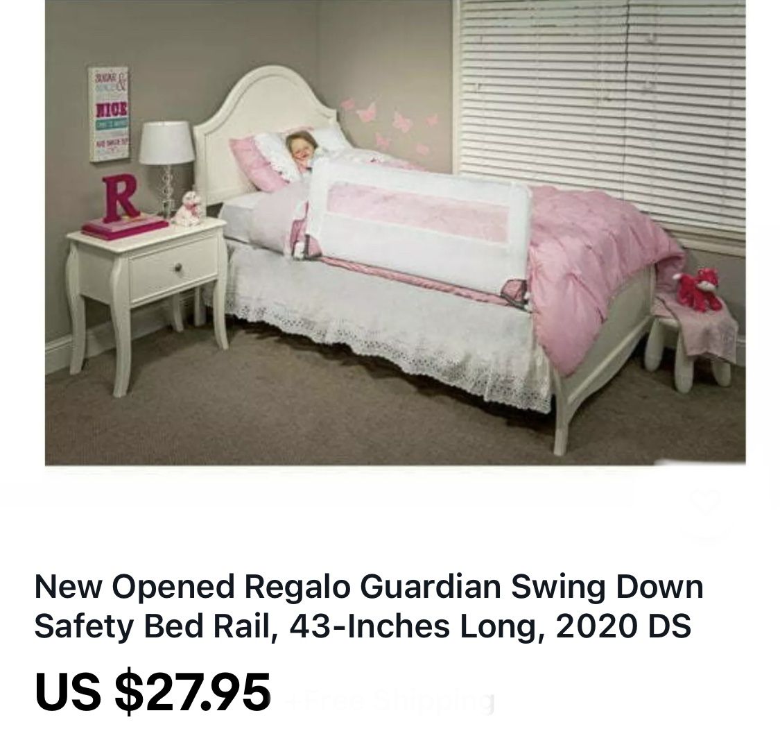 New Opened Regalo Guardian Swing Down Safety Bed Rail, 43-Inches Long, 2020 DS