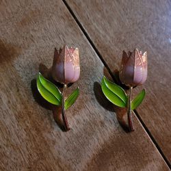Lot Of 2 Metal Tulip Shoe Charms 