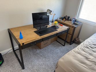 Office Desk & Filing Cabinet - Match Set