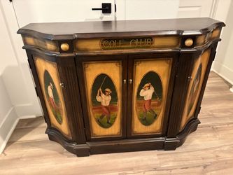 Golf Club Themed Wooden Cabinet Sideboard