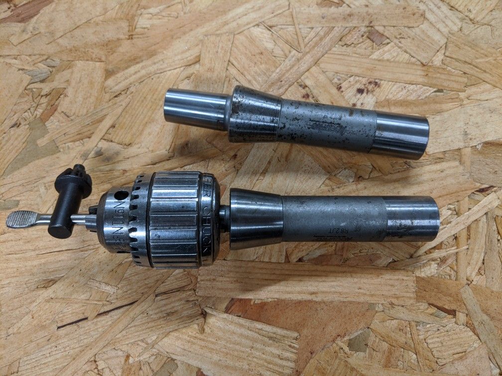 Two R8 drill chuck arbors