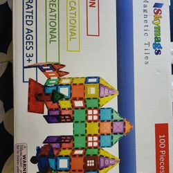 Magnetic Blocks Building Tiles 100 Piece Set for Toddlers And Kids 