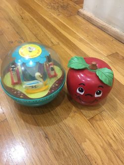 Vintage Fisher Price Happy Apple and Roly Poly Chime Ball