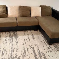 Brown Sectional Couch (delivery available)