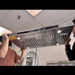 New Brano Voice Control 36" 900 CFM Convertible Insert Range Hood in Stainless Steel w/LED Light