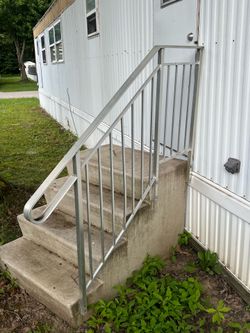 Fiberglass staircase with aluminum rail