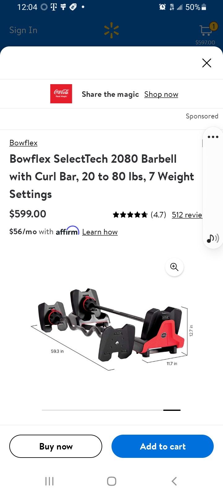 Selecttech Bowflex 2080 