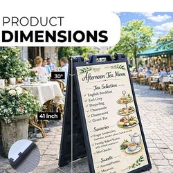 😀 Outdoor A-Frame Sandwich Sign Board, 24"x36" Water-Filled, Double-Sided Customizable Panel for Outdoor Advertising