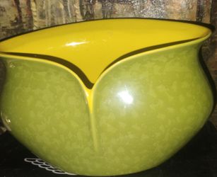 Green and Yellow Ceramic Decorative Bowl