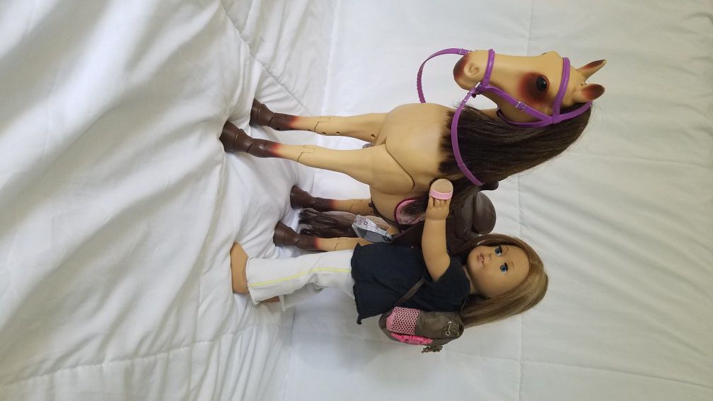 American girl doll horse and lot