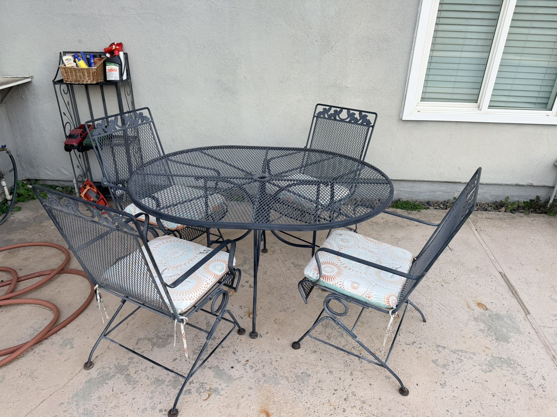 Metal Table with Chairs 