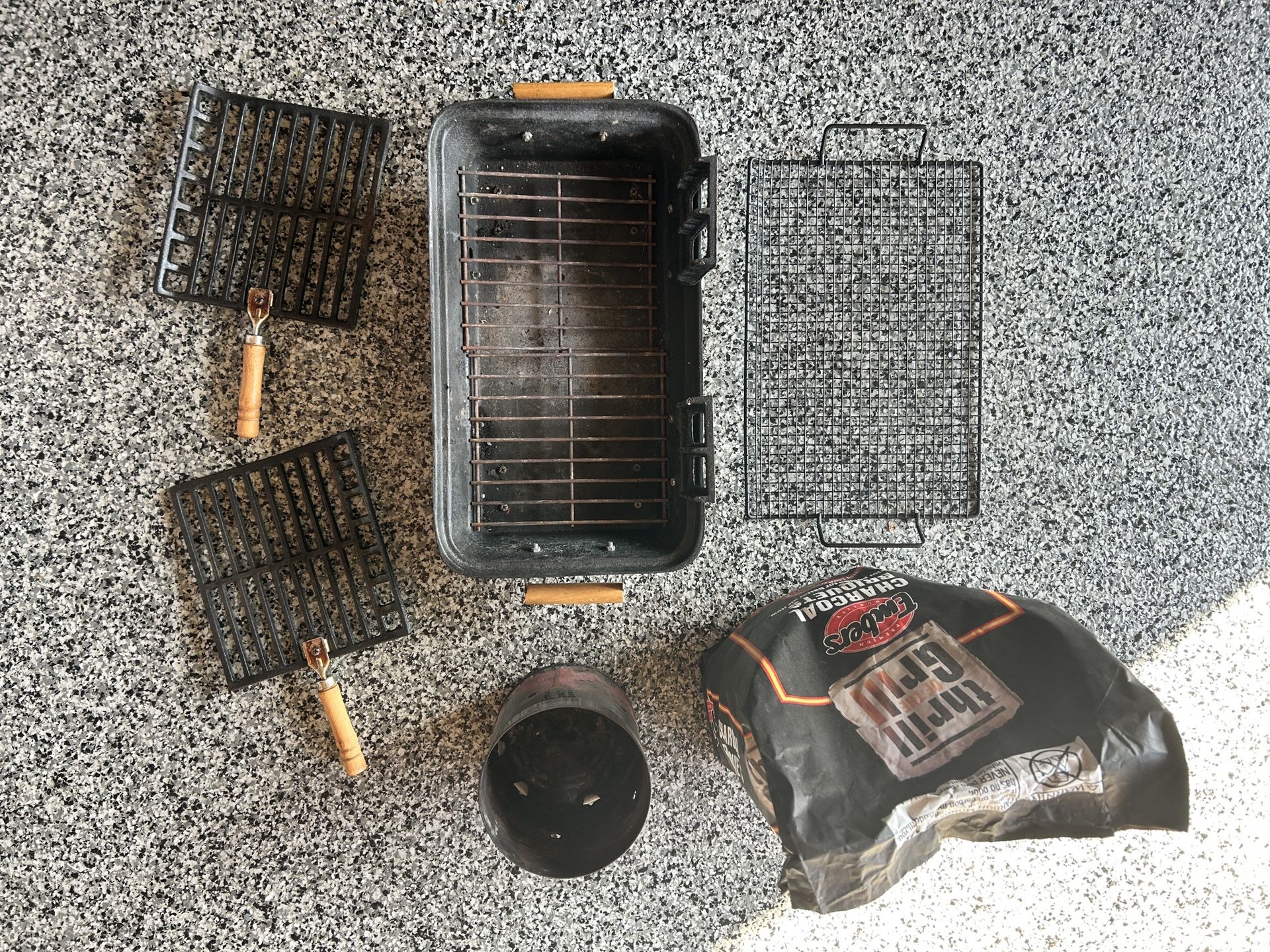 Tabletop Bbq Hibachi Grill Set With Charcoal