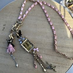 Betsey Johnson Cat Ballerina Necklace 