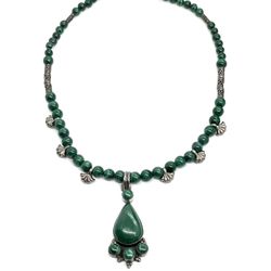 Sterling Malachite Necklace