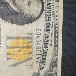 1934 $10 North Africa Note Silver Certificate Yellow Seal with print error