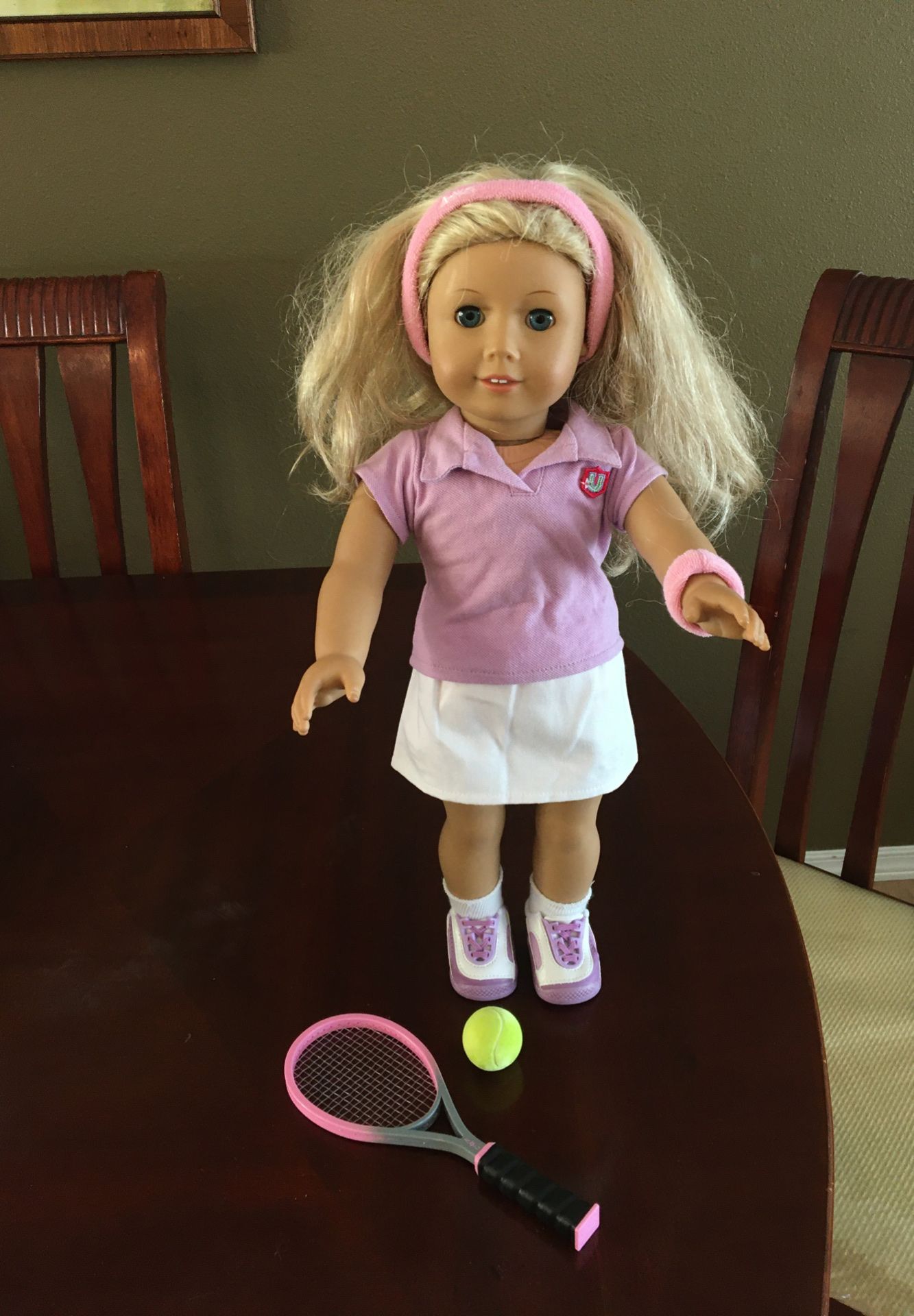 American girl doll and tennis set