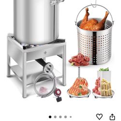 80 Qt Propane Seafood Boil / Turkey Fryer Kit – Stainless Steel – Heavy Duty 