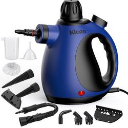 Handheld Steam Cleaner, Steam Cleaner for Home with 10 Accessory Kit, Multipurpose Portable Upholstery Steamer Cleaning with Safety Lock to Remove Gri