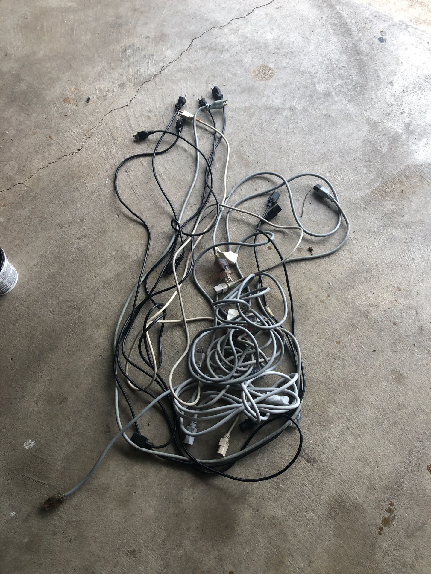 Bundle of AC power cords. Hospital grade