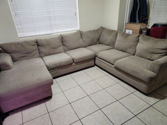 Large Beige Sectional Sofa