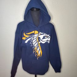 Gildan  Broncos Hoodie Sweatshirt Size: Small Adult Navy Blue Pullover Sweater