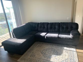 *OBO* Large 119.5” Charcoal Gray Sectional Sofa – Professionally Cleaned – Excellent Condition