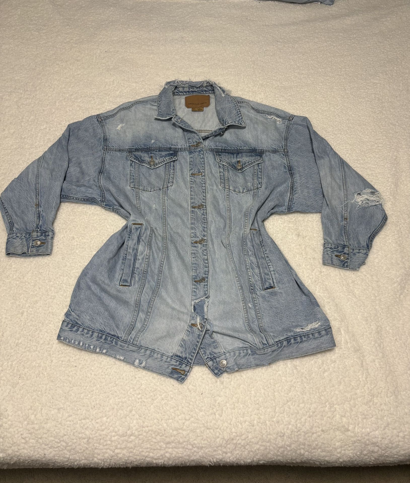 American Eagle Women Oversized Boyfriend Denim Jacket
