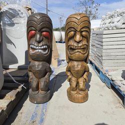 CONCRETE TIKI TOTEM POLE STATUE $150 EACH (3' FEET TALL)