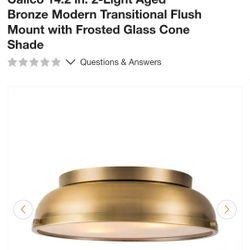 14" Bronze Modern Flush Mount Celling Light 