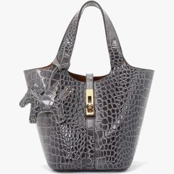 Vegan Leather Tote Bucket Bag ( New) 